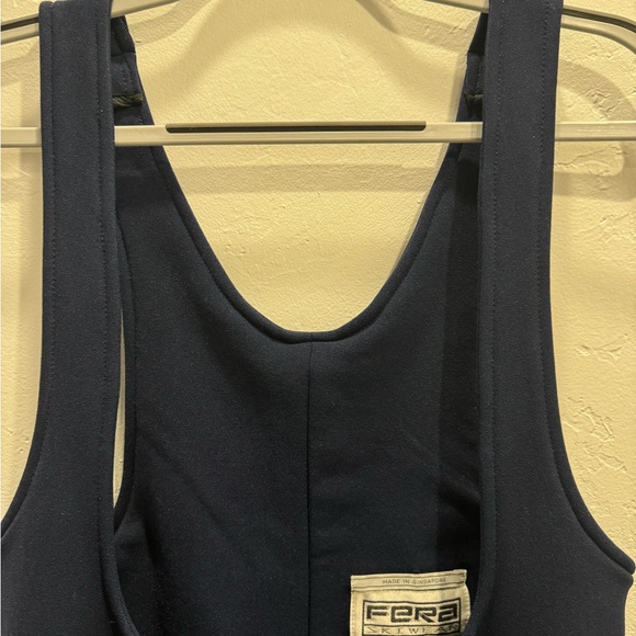 Vintage fera  Skiwear Navy Bibs Stirrup Pants Suit 14L - Picture 4 of 8